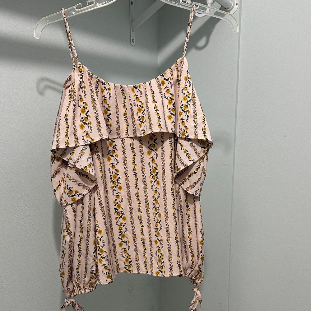 Moon River Floral Striped Camisole - Pink and Yellow